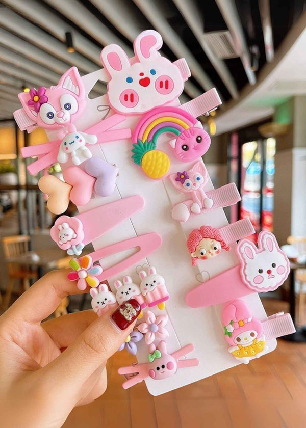 12-cute pink bunnies hair clips-PM-HABP-43012-Pablo-Mode