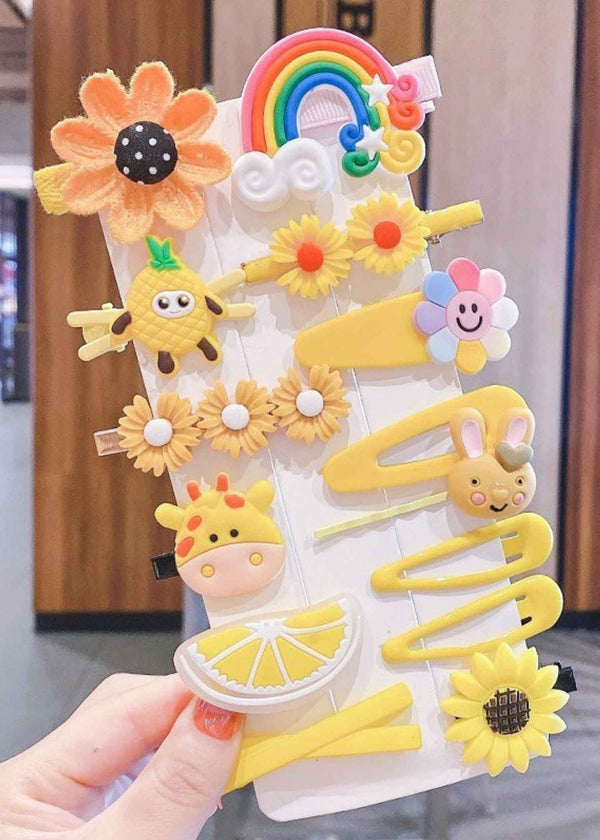 15-Yellow Cartoon Hair Pins-PM-HABP-43015-Pablo-Mode