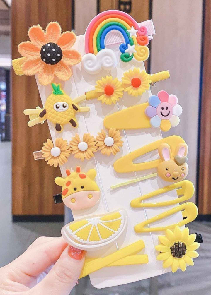 15-Yellow Cartoon Hair Pins-PM-HABP-43015-Pablo-Mode