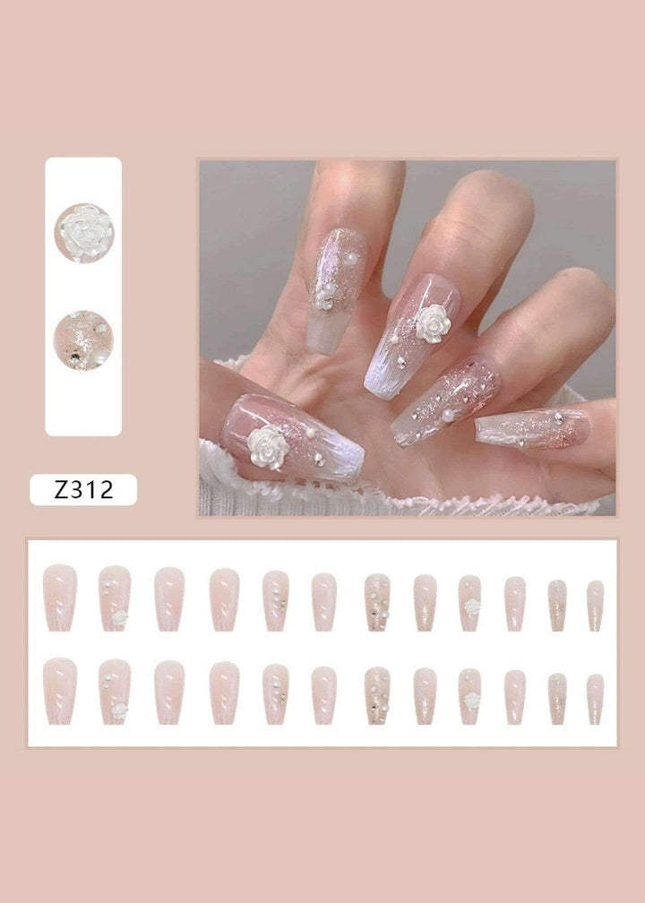 3D_White_Pearl_Rose_Long_Coffin_False_Nails-2-PM-FN-60011-Pablo-Mode