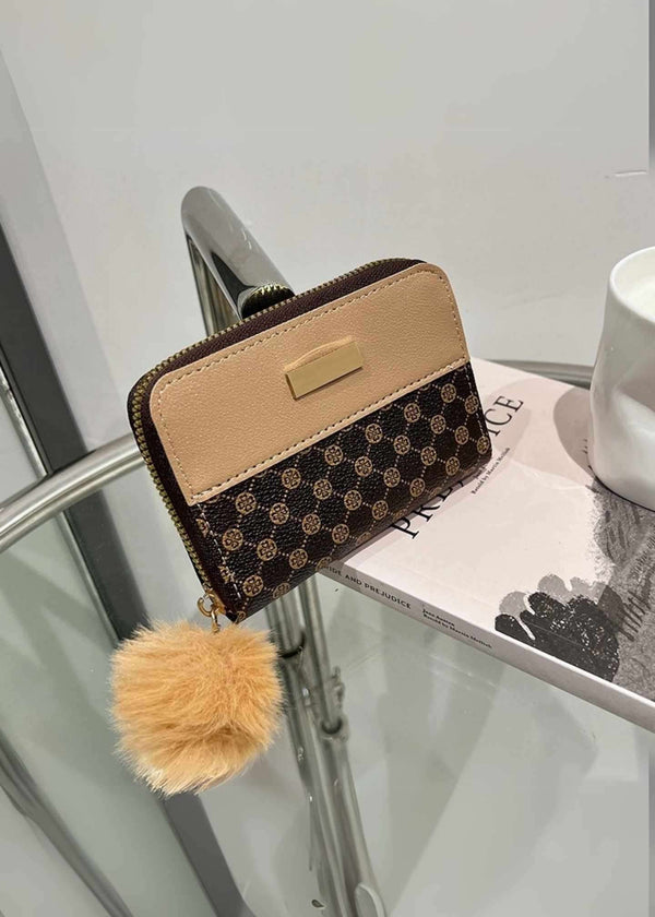 Beige Pattern Pom Pom Mini Wallet-PM-WLT-30011-01-Pablo-Mode (1)