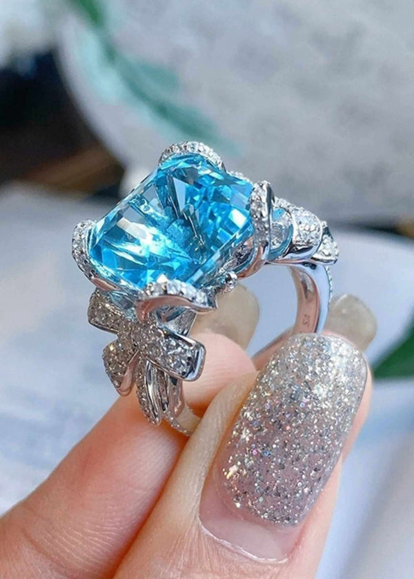 Blue Topaz Zircon Bow Open Ring-PM-R52015-Pablo-Mode (1)