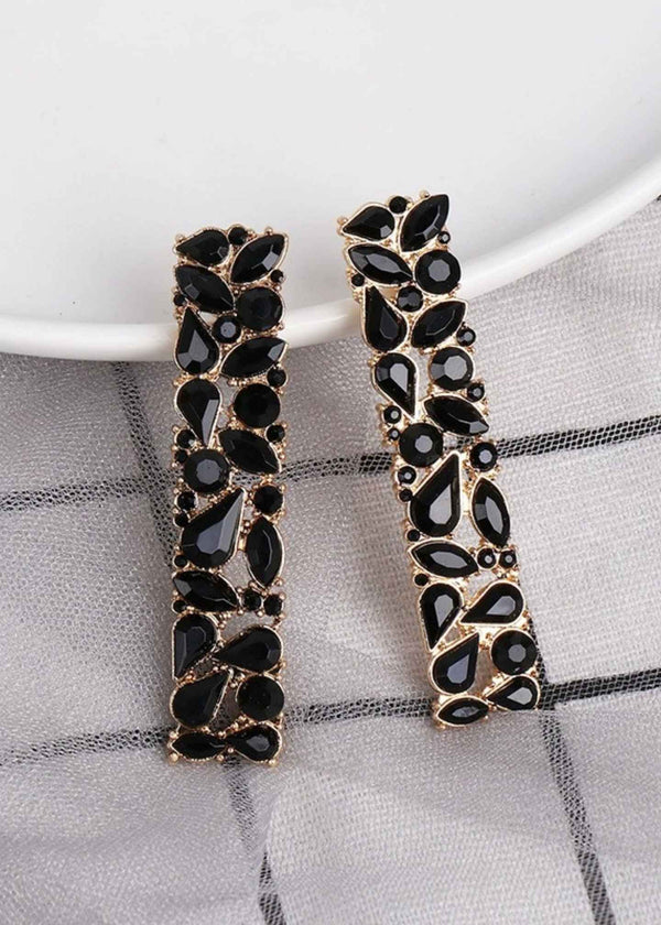 Flyonce Rhinestone Rectangle Earrings for Women-PM-ER-510120-Pablo-Mode
