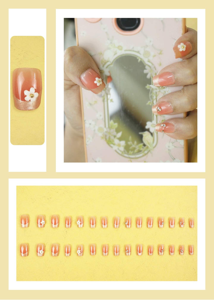 French_Peach_Floral_Short_Square_Nails_2-PM-FN-60048-Pablo-Mode