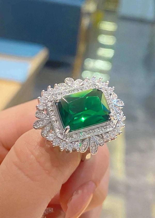 Green Emerald CZ Cocktail Ring-PM-R52014-Pablo-Mode