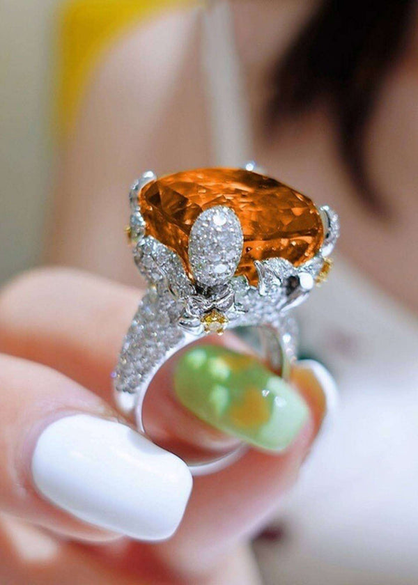 Large Cushion Cut Orange Topaz Ring-PM-R52017-Pablo-Mode (1)