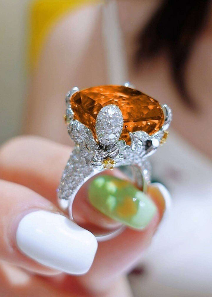 Large Cushion Cut Orange Topaz Ring-PM-R52017-Pablo-Mode (1)