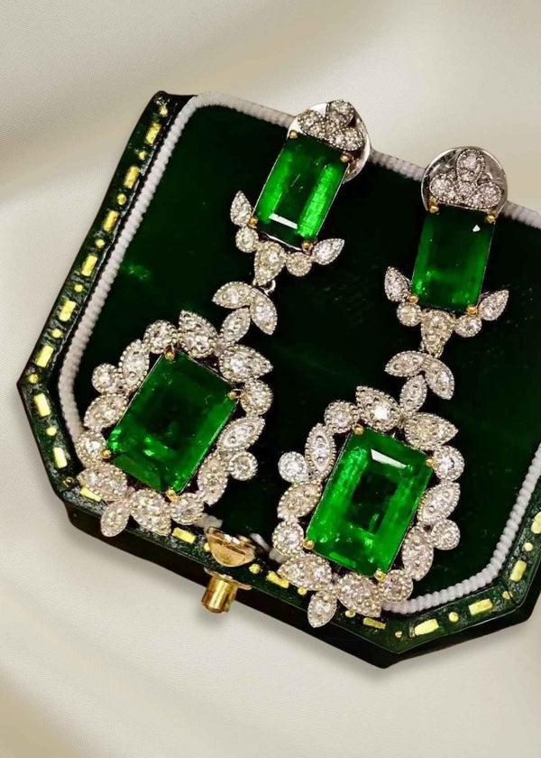 Emerald Green CZ Earrings-PM-ER-51015-Pablo-Mode