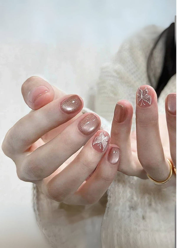 Opalescent Butterfly Press-On Nails
