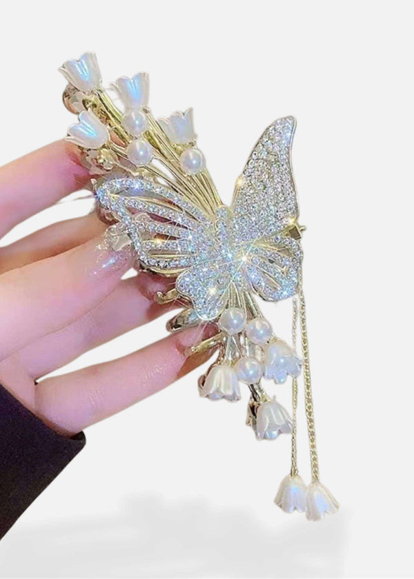 Sparkling Rhinestone Butterfly Hair Claw Clip