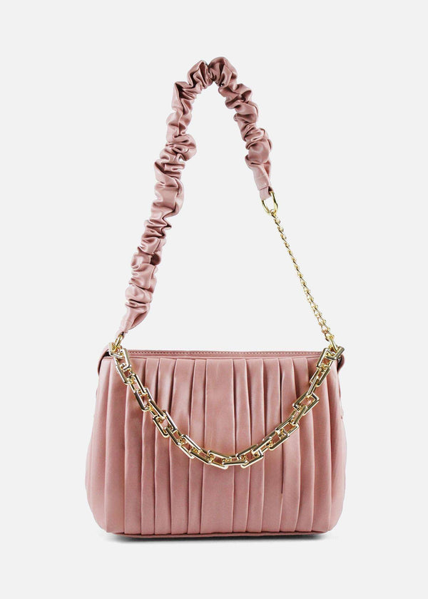 Pleated dusty rose Shoulder Bag-(1)PMBG-241103-3-TPkPgc-Pablo Mode