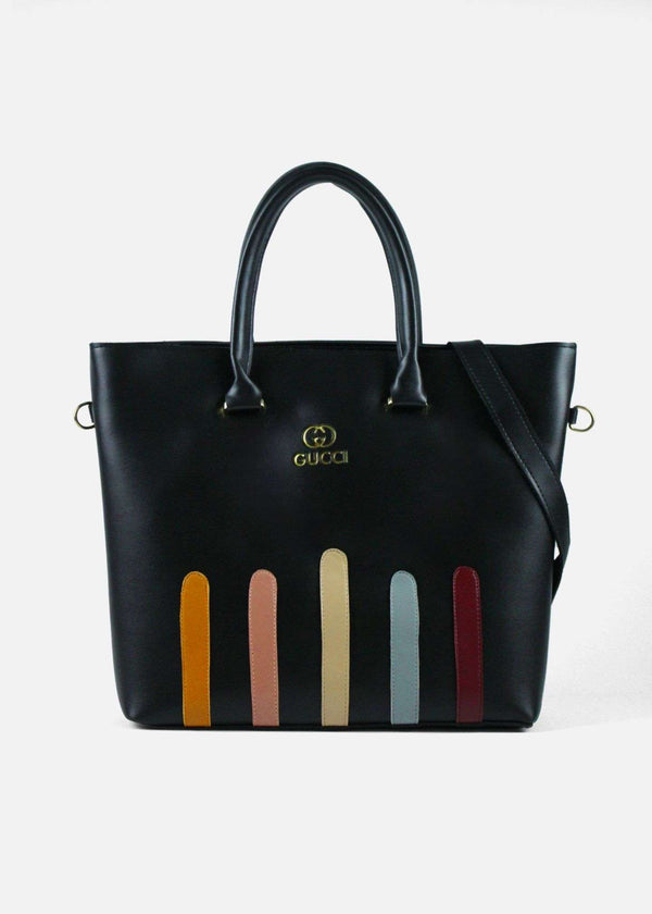 Dark Moon Black Multi-Stripes Tote Bag-(1)-PMBG-241101-4-BkMS-Pablo-Mode