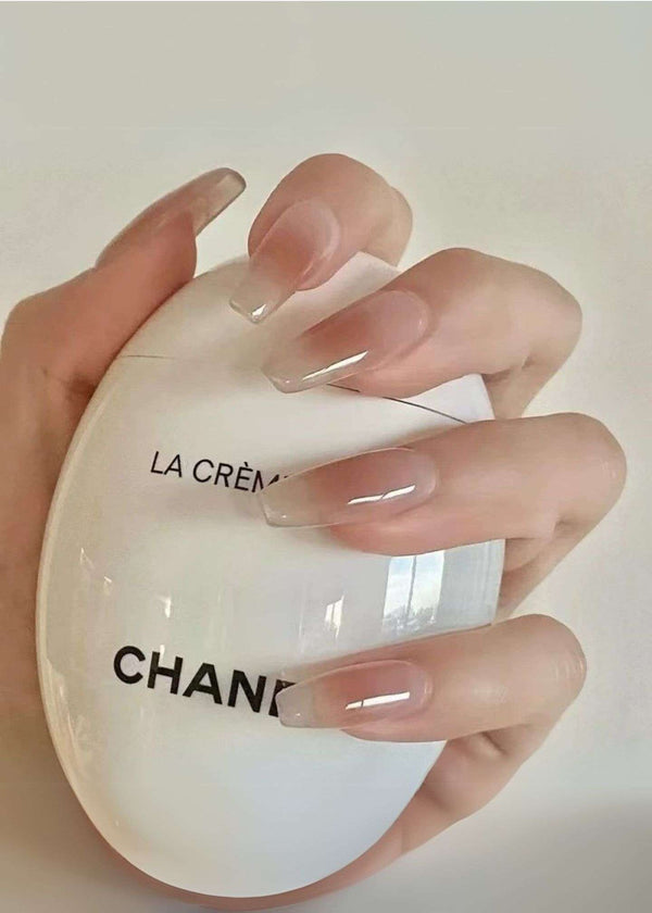 Soft blush Milky Nude Ombre French Nails PK - Long Ballerina 24 Pcs-PM-FN-60020-Pablo-Mode