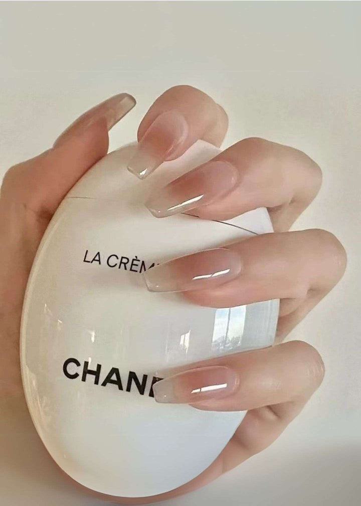 Soft blush Milky Nude Ombre French Nails PK - Long Ballerina 24 Pcs-PM-FN-60020-Pablo-Mode