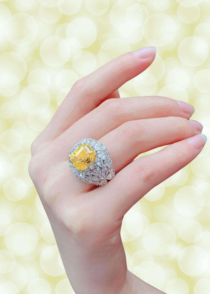 Yellow CZ Sterling Silver Cushion Ring-PM-R52018-Pablo-Mode (4)